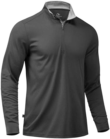 Golf Quarter Zip Pullover, Charcoal Black Melange