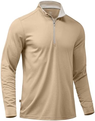 Golf Quarter Zip Pullover, Khaki Melange
