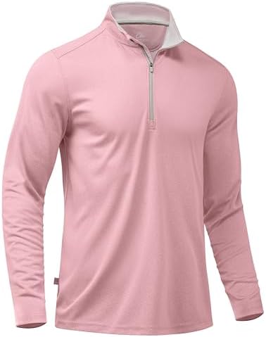 Golf Quarter Zip Pullover, Pink Melange