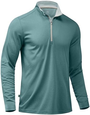 Golf Quarter Zip Pullover, Teal Blue Melange