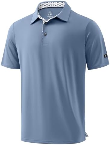 Men's Golf Shirt Short Sleeve Dry Fit Polo Shirts, Slate Blue
