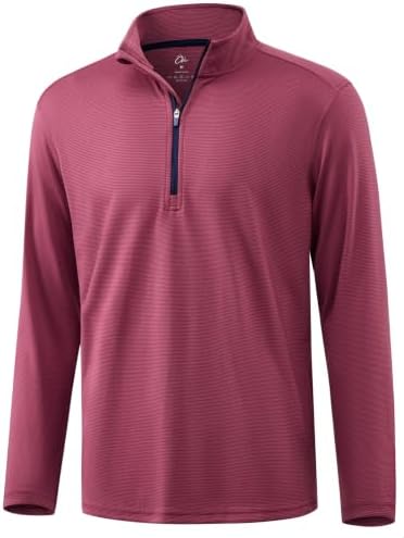 Striped Golf Quarter Zip Pullover, Burgundy Stripe