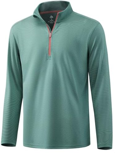 Striped Golf Quarter Zip Pullover, Dark Green Stripe