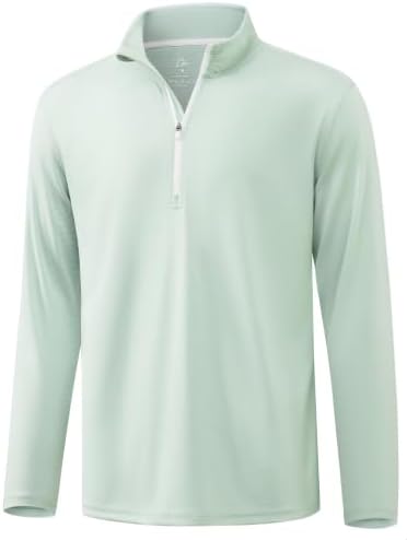 Striped Golf Quarter Zip Pullover, Mint Green White Stripe
